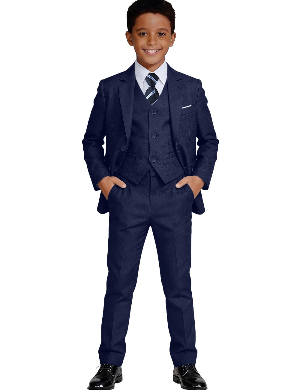 Boys Suit Formal Ring Bearer Outfit for Boy Kids Navy Blue Suits Size 14