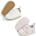 eitwo 2Pairs Baby Shoes,Boys Girls Non-Slip Rubber Sole Sneakers,Unisex Infant Soft Lightweight First Walking Crib Shoes (2Pairs_Heart+White,3-6 Months)