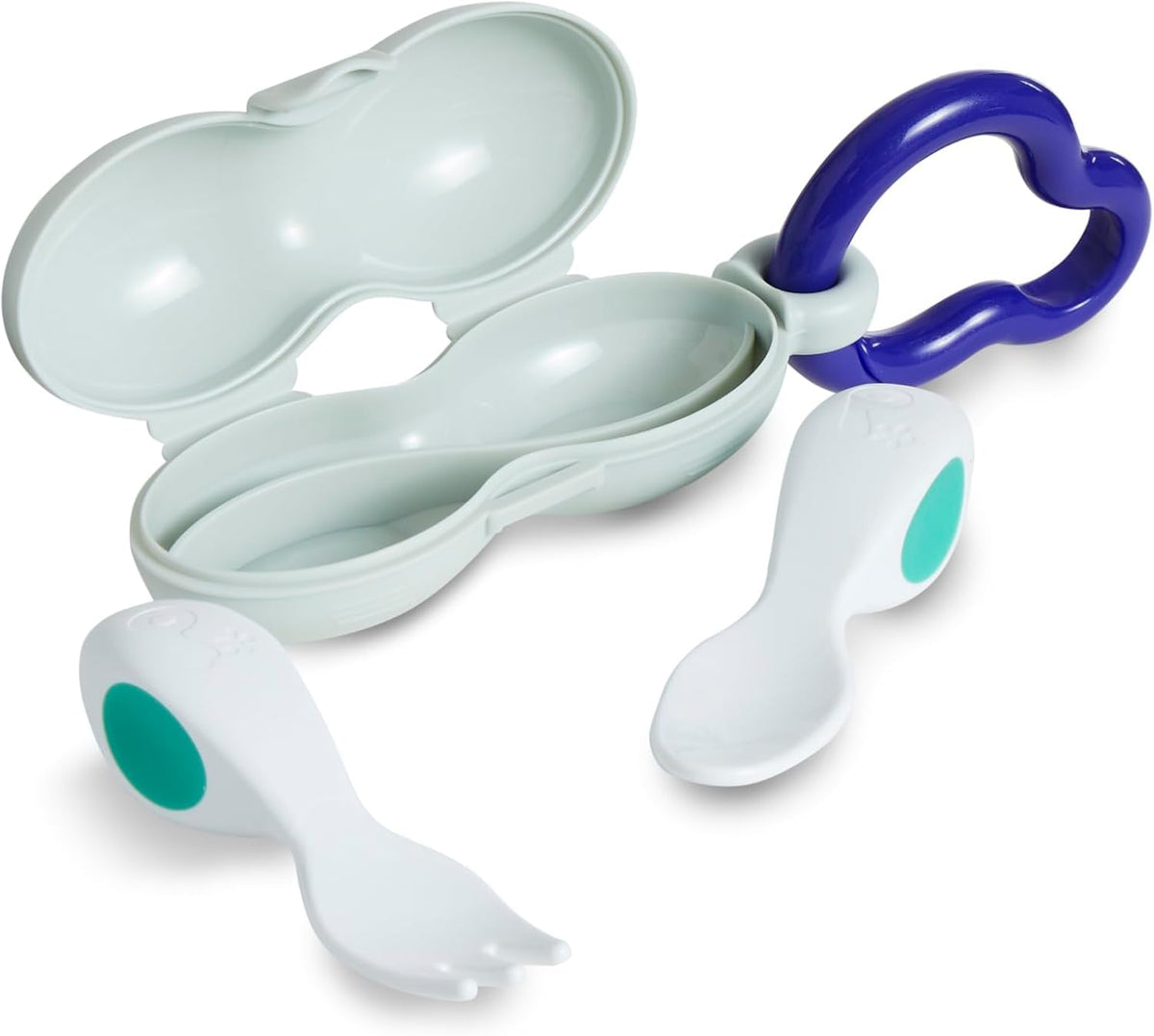 Doddl Baby Spoon and Fork, Cutlery Set for Babies 6+ Months, Learn to Self-Feed. Helps Weaning (Dusty Rose)