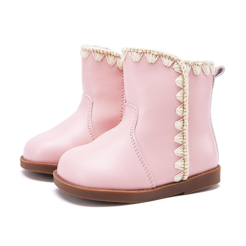 BMCiTYBM Baby Boys Girls Boots Infant Shoes First Walking Booties All Seasons for 6 9 12 15 18 24 Months Pink Size 4