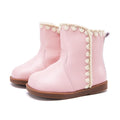 BMCiTYBM Baby Boys Girls Boots Infant Shoes First Walking Booties All Seasons for 6 9 12 15 18 24 Months Pink Size 4