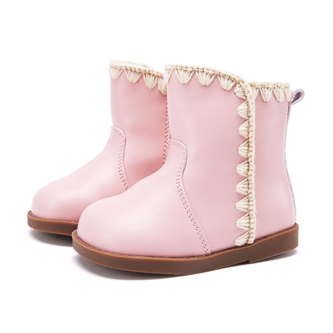 BMCiTYBM Baby Boys Girls Boots Infant Shoes First Walking Booties All Seasons for 6 9 12 15 18 24 Months Pink Size 4