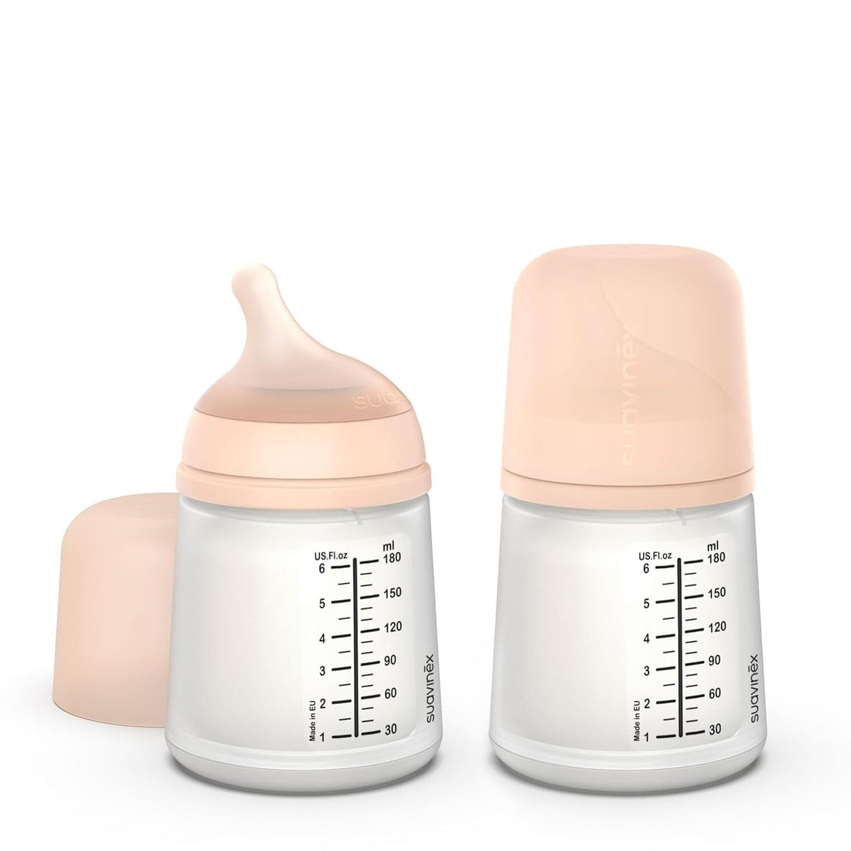 Suavinex Zero Zero Anti Colic Baby Bottle, 6 Oz, Light, 1-Pack