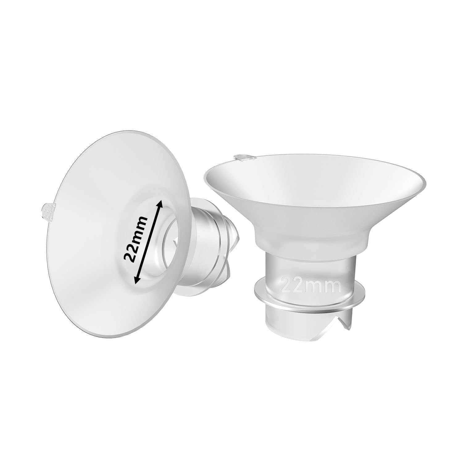 2pcs Upgraded Flange Inserts 22mm Compatible with Momcozy/Medela/Spectra/eufy/Elvie/Lansinoh/TSRETE/Paruu Wearable Pump with 24mm Shields/Flanges, Reduce 24mm Nipple Tunnel Down to 22mm