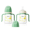 Oberni Baby Sippy Cup 240ml/8oz, Toddler Water Drinking Bottle with Non-Spill Valved Spout for 6+ Months, Green/2Pack