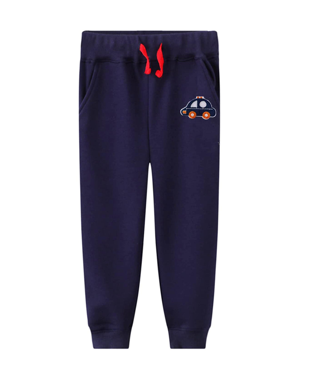 LOKTARC 2 Pack Toddler Boys Sweatpants Drawstring Cotton Sport Jogger Pants Car Navy Ligth Grey 2-3 Years/Size 3T