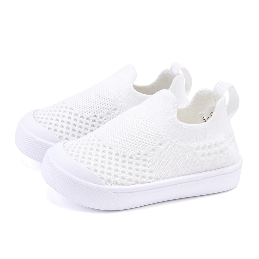 BMCiTYBM Toddler Walking Shoes Baby Boy Girl Barefoot Sneakers White Size 8