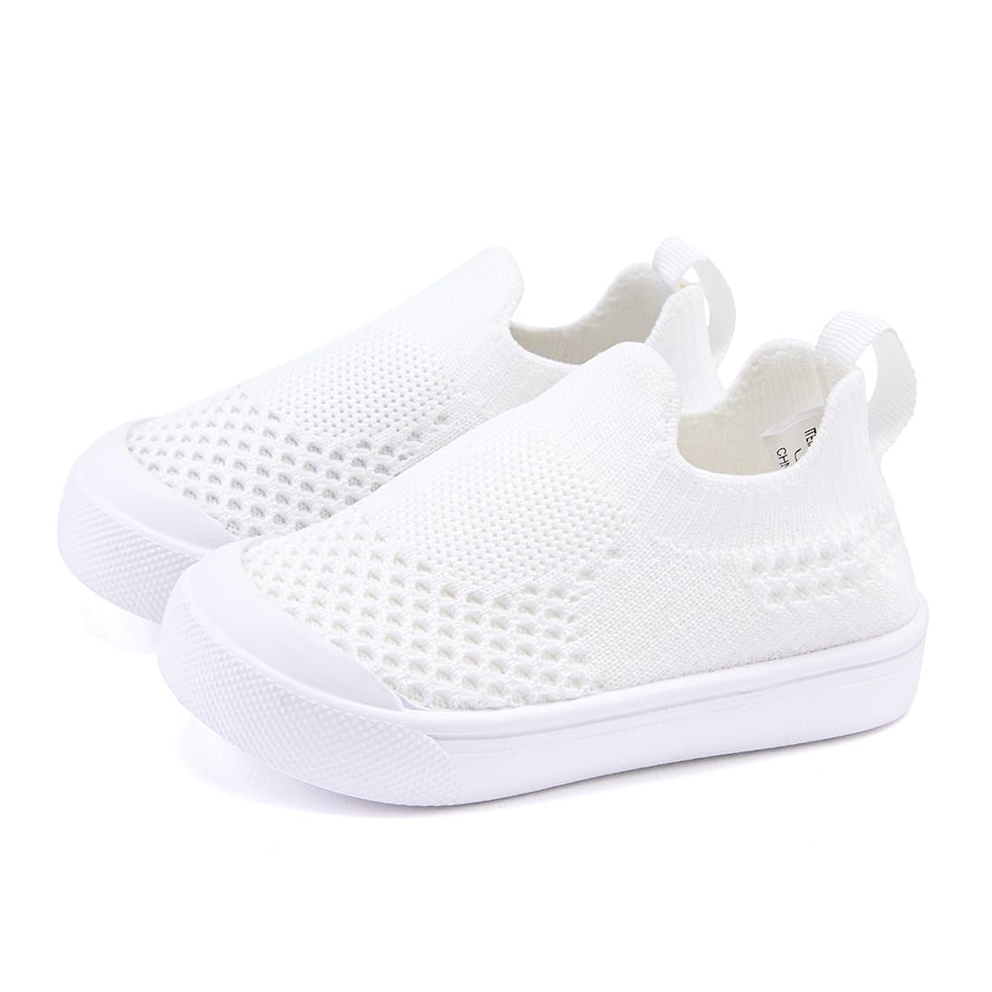 BMCiTYBM Toddler Walking Shoes Baby Boy Girl Barefoot Sneakers White Size 8