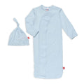 Magnetic Me Modal Newborn Sleeper Gown & Hat Set | Silky Soft Modal Fabric Sleep Sack | Pin Dot Blue | 0-3 Months