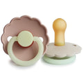 FRIGG Daisy Night Natural Rubber Baby Pacifier | Made in Denmark | BPA-Free (Blush/Cream, 6-18 Months) 2-Pack