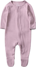 O2 BABY Baby Boys Girls Organic Cotton Zip-Front Sleeper Pajamas, Footed Sleep 'n Play