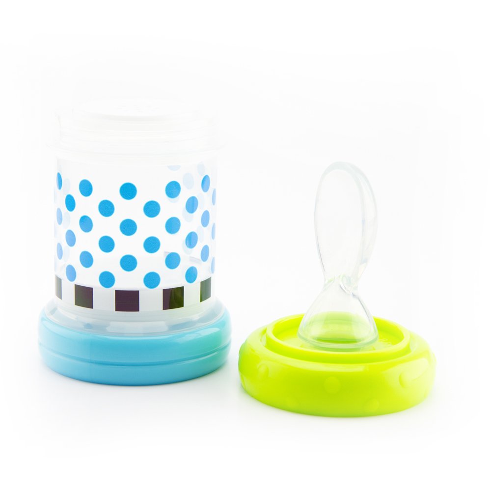 Sassy Baby Food Nurser – 4+ Months Set of 2- 4oz 100% Silicone Nipple and Spoon BPA-Free (30182)