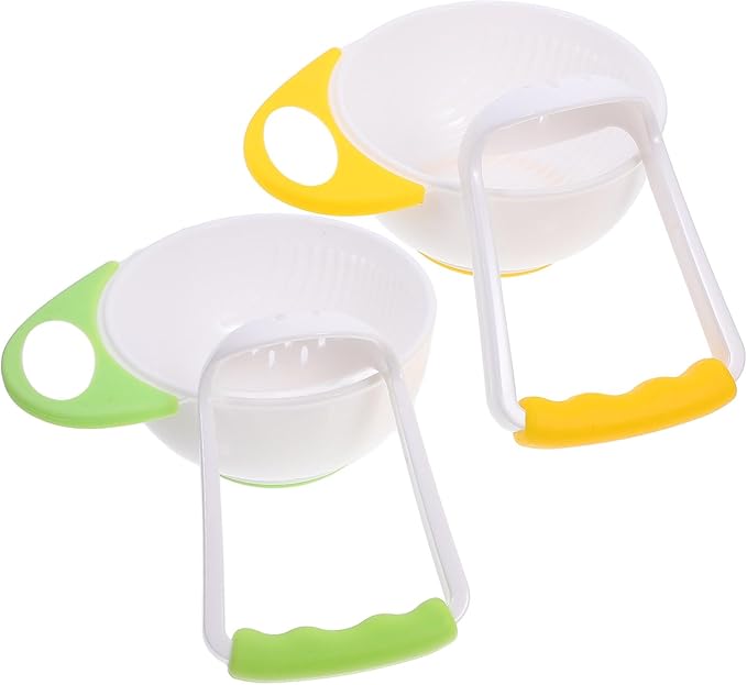 Mash and Serve Bowl, 2 Sets Food Masher Bowl Food Mill Portable Masher Maker for Baby