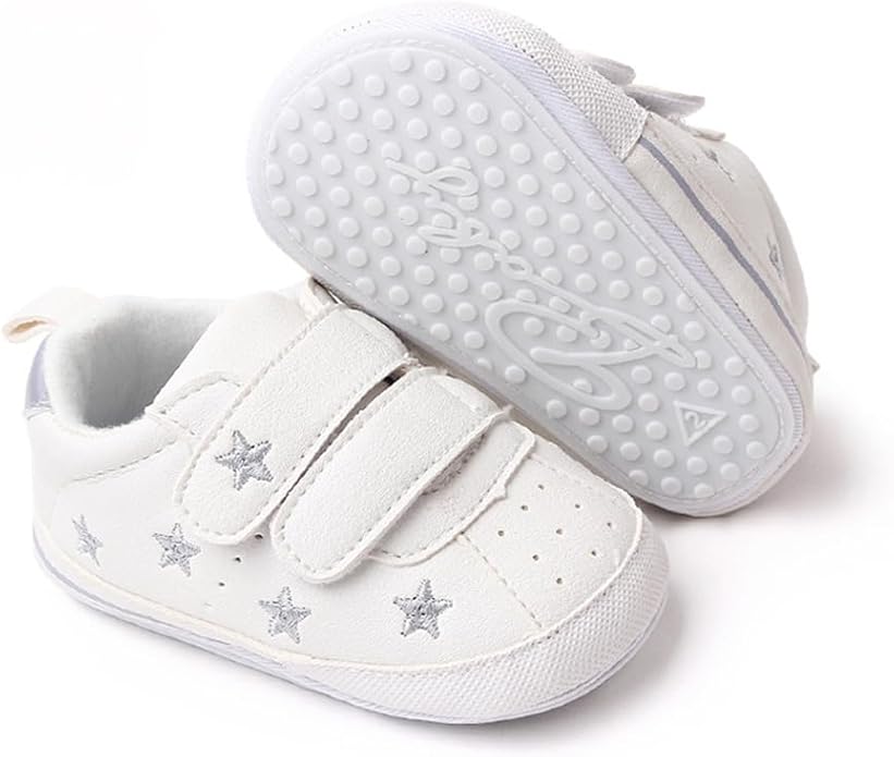 Clowora Baby Boys Girls Shoes Non-Slip Rubber Sole Sneakers Infant First Walking Toddler Crib Shoes Newborn Loafers Flats.