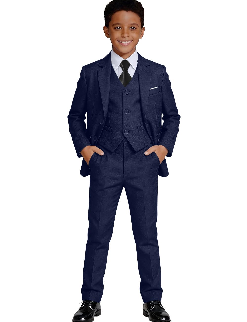 Boys Suit Formal Ring Bearer Outfit for Boy Kids Navy Blue Suits Size 14