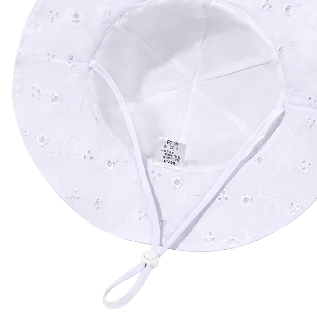 Baby Girl Sun Hat with UPF 50+ Outdoor Adjustable Beach Hat with Wide Brim Bucket Hats (2-3岁)