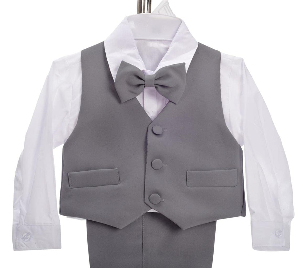 Dressy Daisy Boys 5 Pcs Formal Tuxedo Suits, Size 7-8, Charcoal Gray