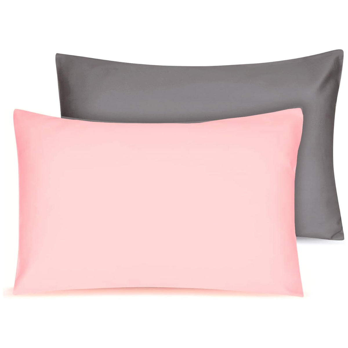 Organic Cotton Toddler Pillowcase 2 Pack, 14 x 20 Travel Pillow Case Cover for Babies, Kids, Boys and Girls, Soft and Breathable Small Pillow Cases with Envelope Closure, Dark Grey