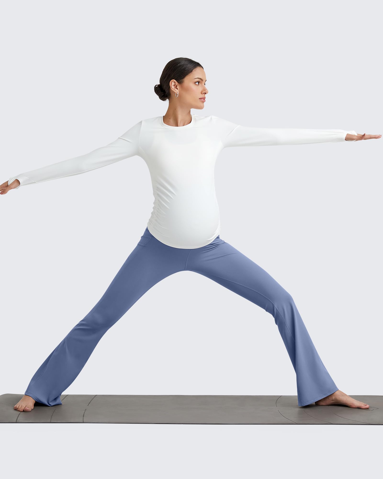 G4Free Maternity Lounge Pants Pregnancy Yoga,Denim Blue,L,Regular