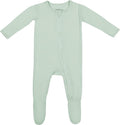 Bamboo Little Soft Baby Footie Pajamas, Baby Clothes, Newborn Sleepers, 95% Viscose and 5% Spandex, Sage, 3-6 Months