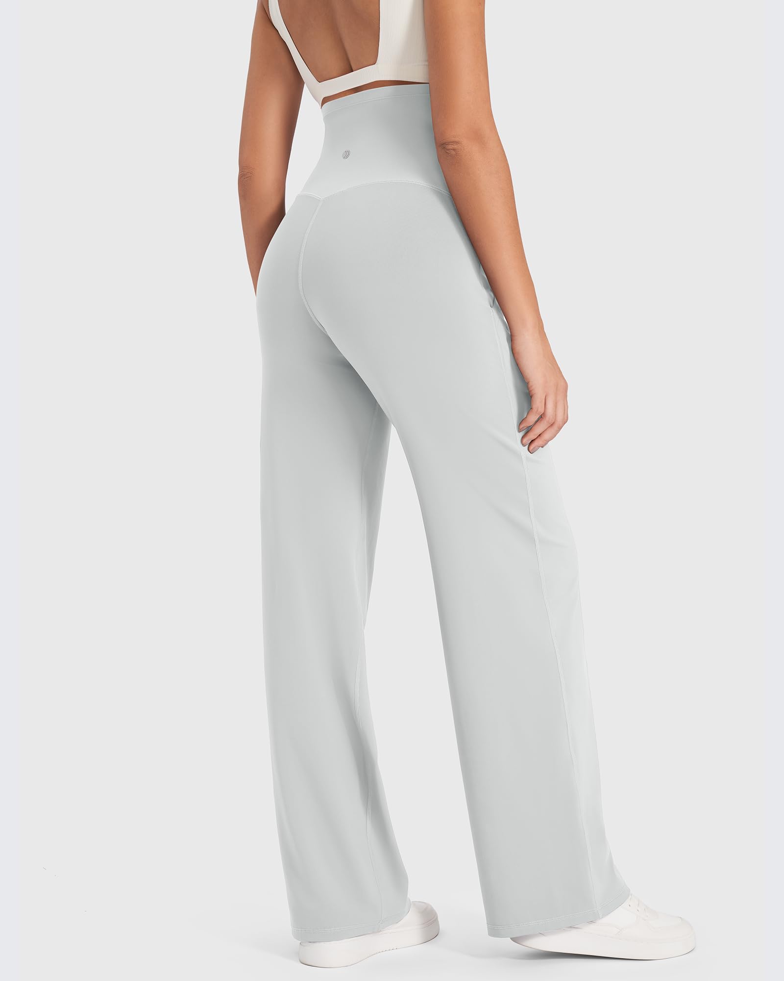 G4Free Maternity Yoga Pants with Pockets for Work,Light Gray,XS,Extra Tall