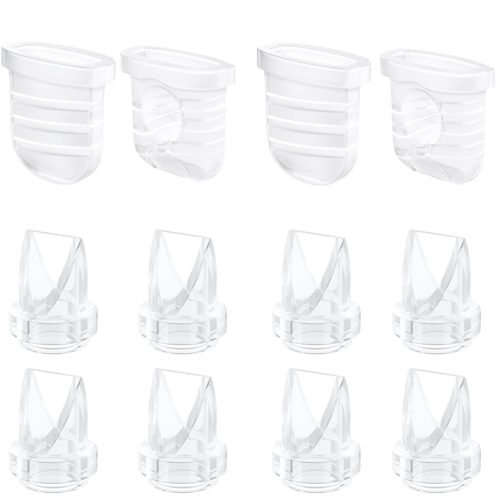 Two Full Sets Breast Pump Parts with 24mm Flange Compatible with NCVI/Nuliie/NICEGREEN Life/Zooawa S32 Breast Pump Replacement Parts,S32 Pump Parts,Extra Duckbill Valve&Diaphragm