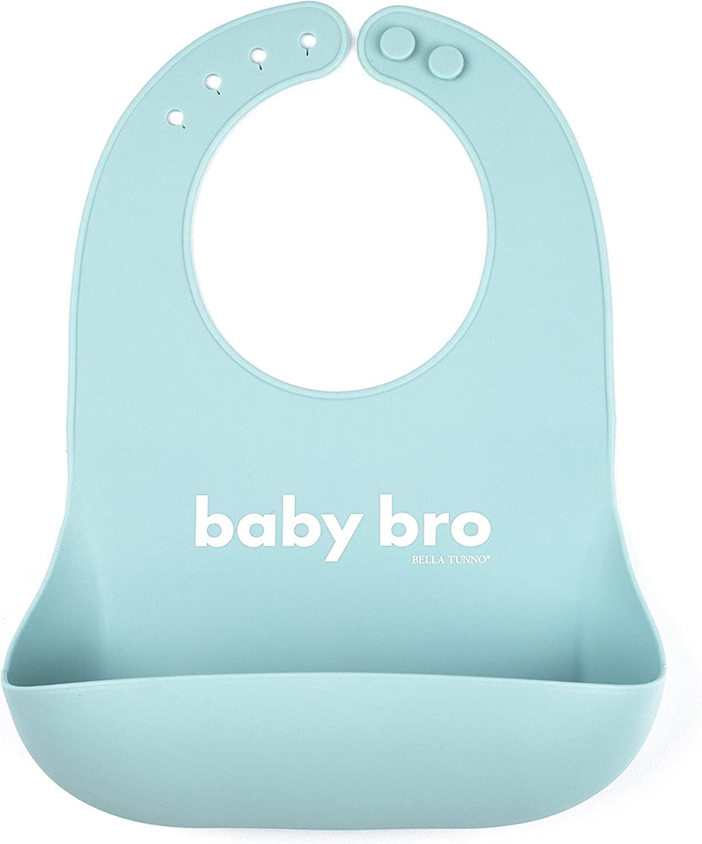 Bella Tunno Wonder Bib - Adjustable Silicone Baby Bibs for Boys, Durable and Waterproof BPA Free Silicone, Baby Bro (WB223)