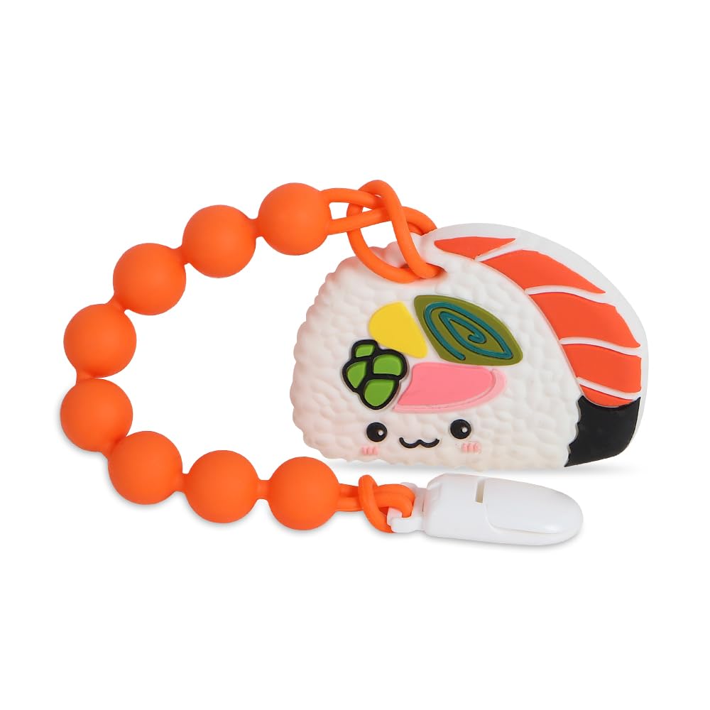 Baby Food Grade Silicone Bubble Tea Cup Teething Toys with Pacifier Clip