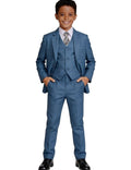 Boy Suits Ring Bearer Outfit Toddler Kids Wedding Suit Blue Gray Size 3T