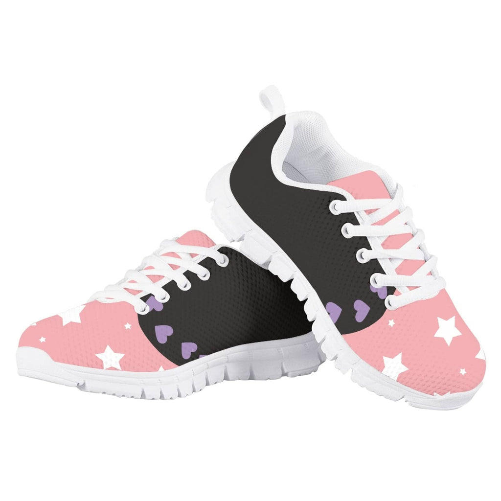 MARSVOVO Toddler Girl Slip On Sneakers Flexible Lightweight Breathable Athletic Girl Running Shoes Lace-up Fashion Comfortable Resistant Play Sport Walking Shoes Black Light Red Size 11.5 US