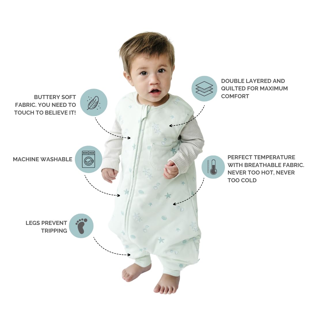 Tealbee Dreamsuit Walker Toddler Sleep Sack with Feet and Legs, 12M-2T