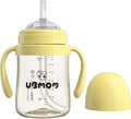 UBMOM No-spill, Backflow prevention Sippy Cup with Straw, PPSU Learner Cup with Handle for Baby and Toddlers, BPA free, 6.76oz (Banana)