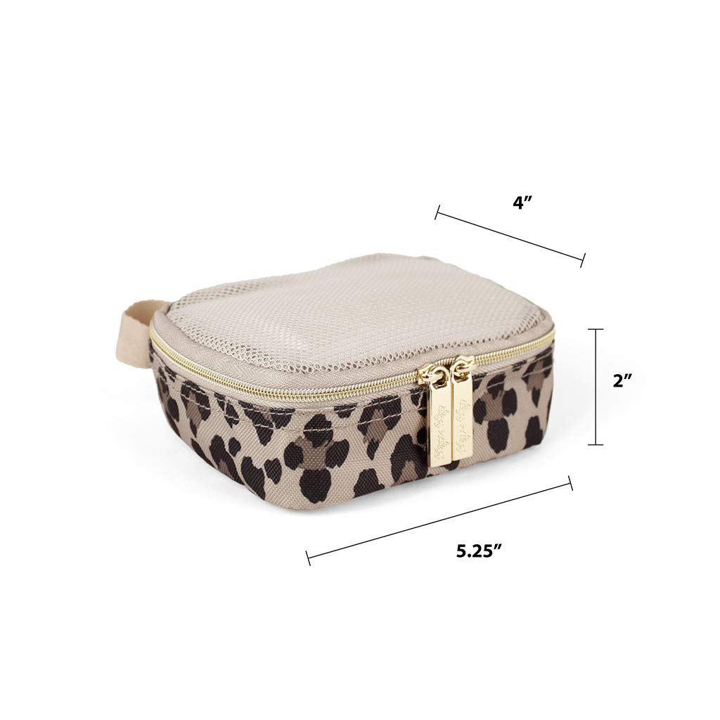 Itzy Ritzy Packing Cubes for Travel, Set of 3 Travel Organizers (Leopard)