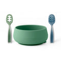 NumNum Baby Suction Bowl & Spoons Set 4+ Mo, Blue/Green