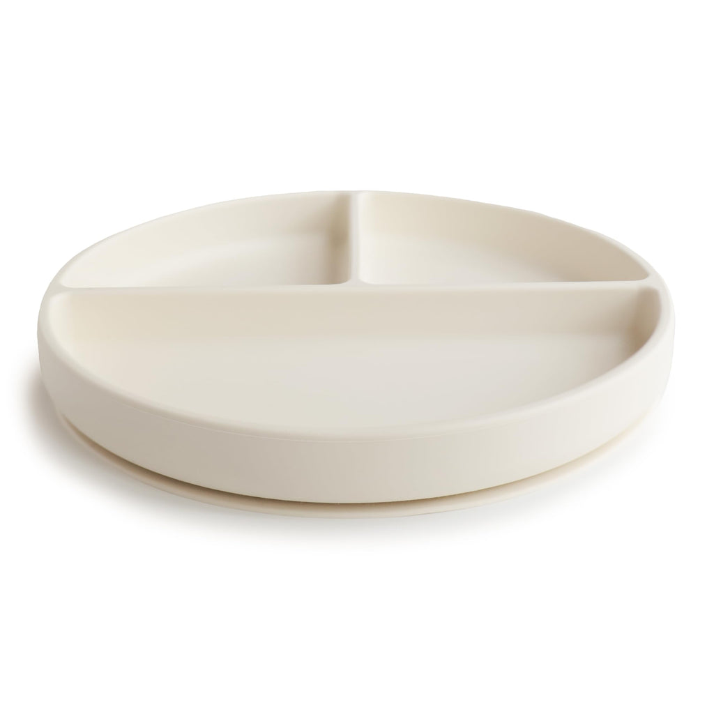 mushie Silicone Suction Plate | BPA-Free Non-Slip Design (Ivory)
