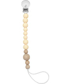 Colour Block Pacifier Clip – Food-Grade Silicone Soother Holder & Teether Strap – Secure, Non-Toxic Binky Clip for Babies – Durable, Stylish, and Easy to Clean – Unisex Baby Accessory - Coconut Milk