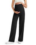 G4Free Maternity Pants Pregnancy Dress Pant Yoga,Black,M,Petite