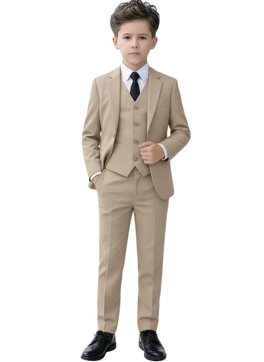 YuanLu Toddler Suits Size 10 Boys Champagne Tuxedo Slim Fit Formal Outfit