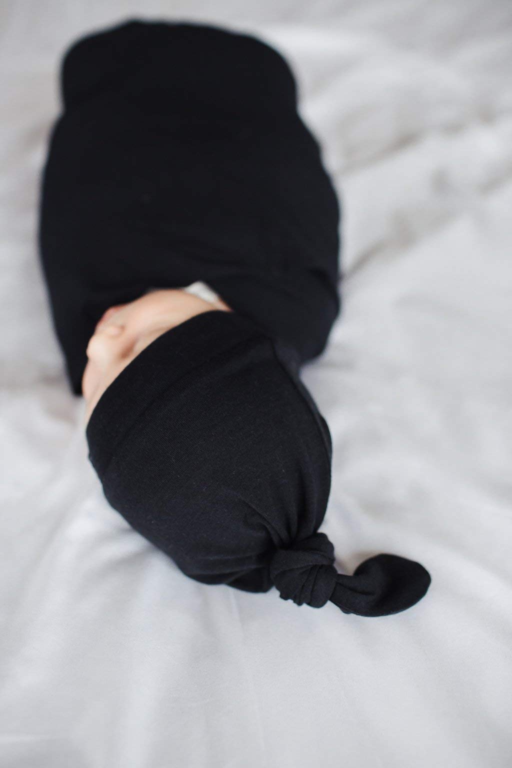 Copper Pearl Baby Beanie Hat Top Knot Stretchy Sof Midnight