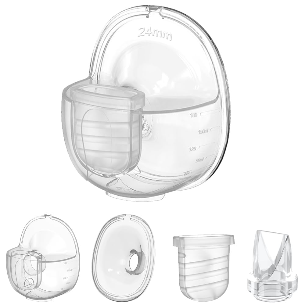 Two Full Sets Breast Pump Parts with 24mm Flange Compatible with NCVI/Nuliie/NICEGREEN Life/Zooawa S32 Breast Pump Replacement Parts,S32 Pump Parts,Extra Duckbill Valve&Diaphragm