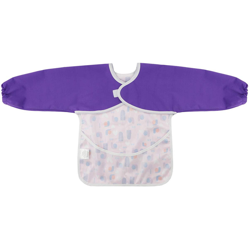 Hi Sprout Infant Toddler Baby Waterproof Sleeved Bib, Bib with Sleeves&Pocket, 6-24 Months (Snails)