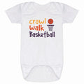 ChalkTalkSPORTS Basketball Baby Bodysuit - Crawl Walk Basketball Small