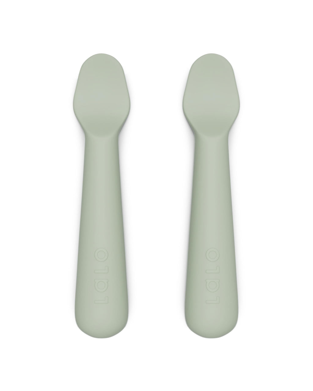 Lalo Little Spoon Set - 2 Piece Baby Spoons Set for Infants & Babies - Made From Food Grade Silicone Dishwasher Safe - Baby Feeding Essentials for Early Stage Mealtime - Sage