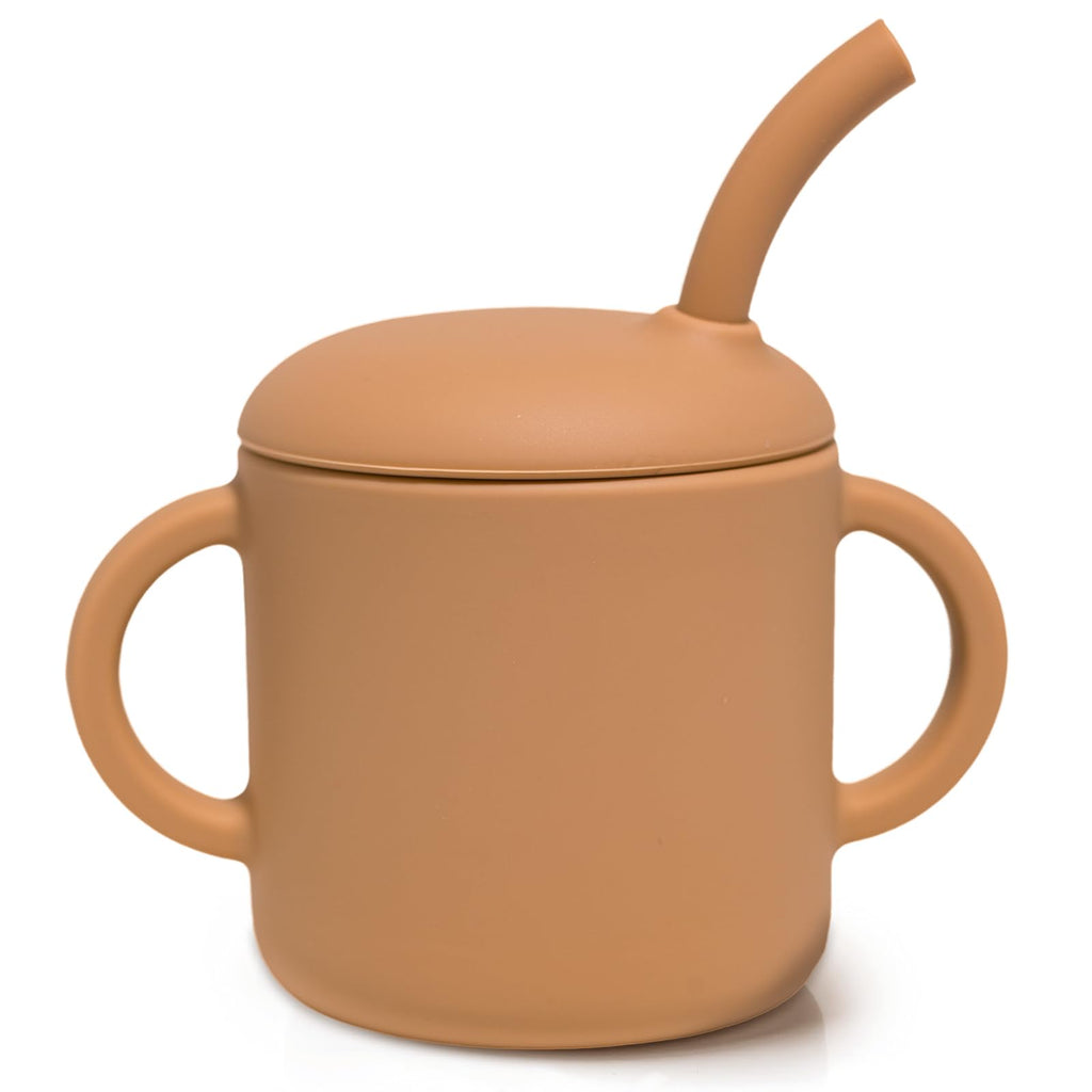Silicone Baby Straw Cup for Babies 6+ Months, 6 oz BPA-Free Food Grade Silicone Training Cup with Soft Straw & Leak-Resistant Lid, Easy-Grip Toddler Sippy Cup for Baby Led Weaning & Self-Feeding