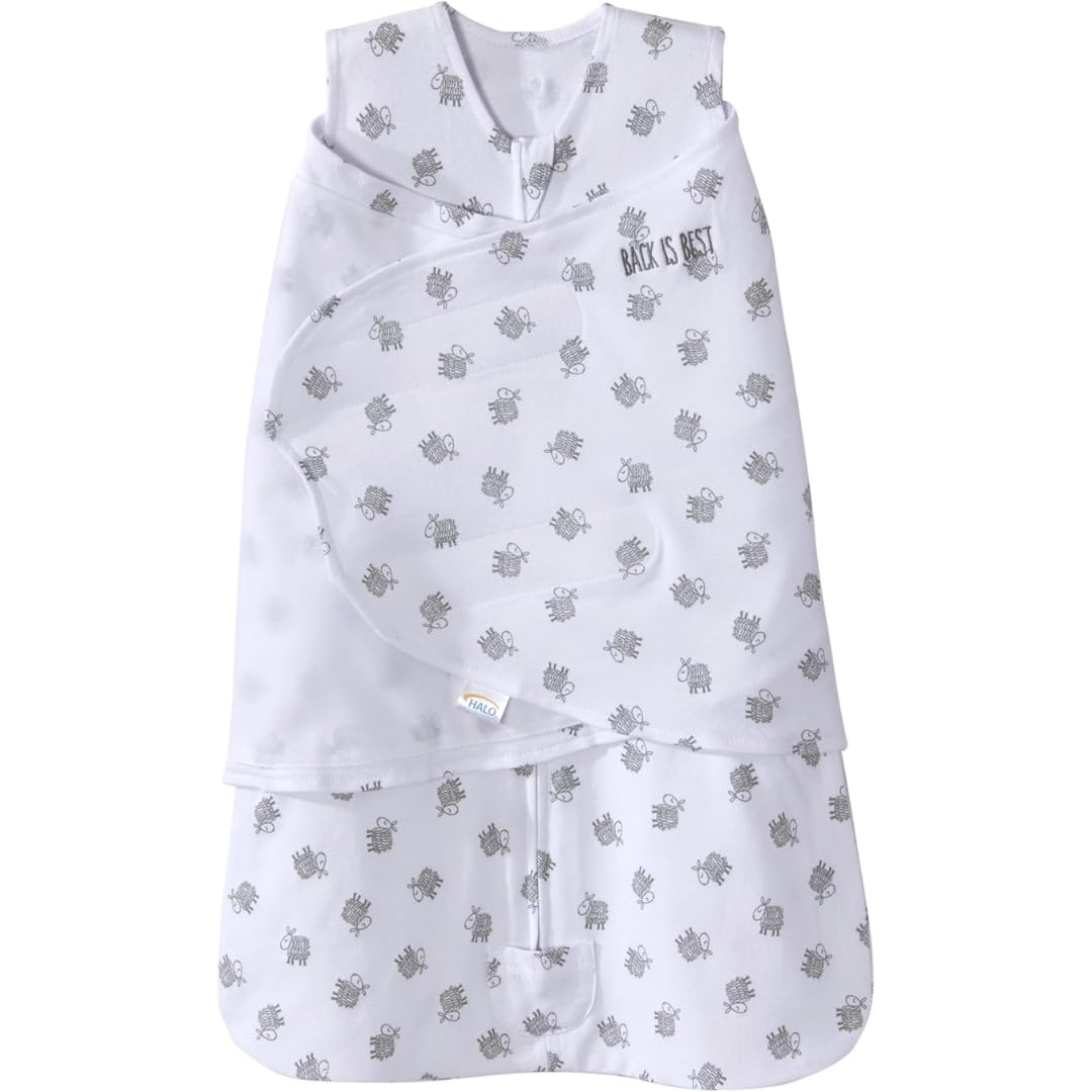 HALO 100% Cotton Sleepsack Swaddle, 3-Way Adjustable Wearable Blanket, TOG 1.5, Space, Small, 3-6 Months