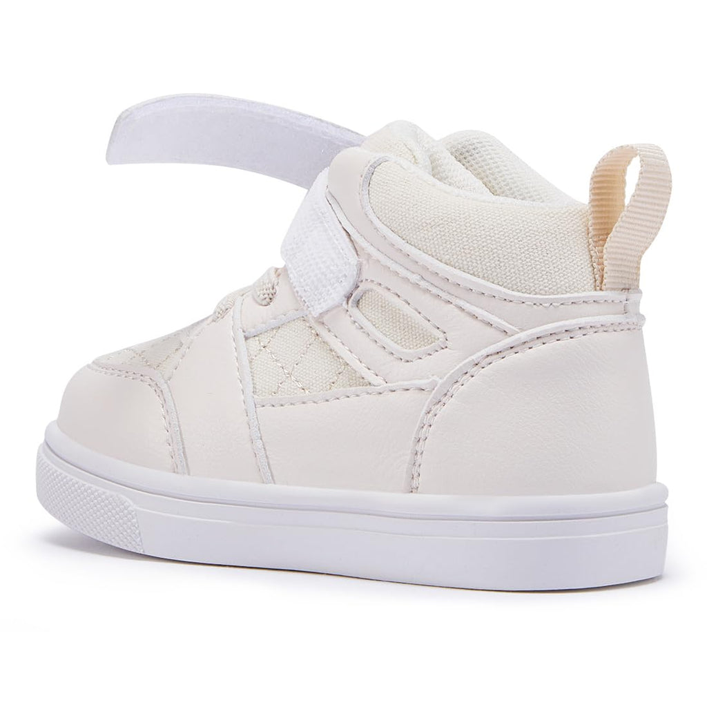 BMCiTYBM Baby High Top Sneakers Toddler Walking Shoes Unisex White Size 6