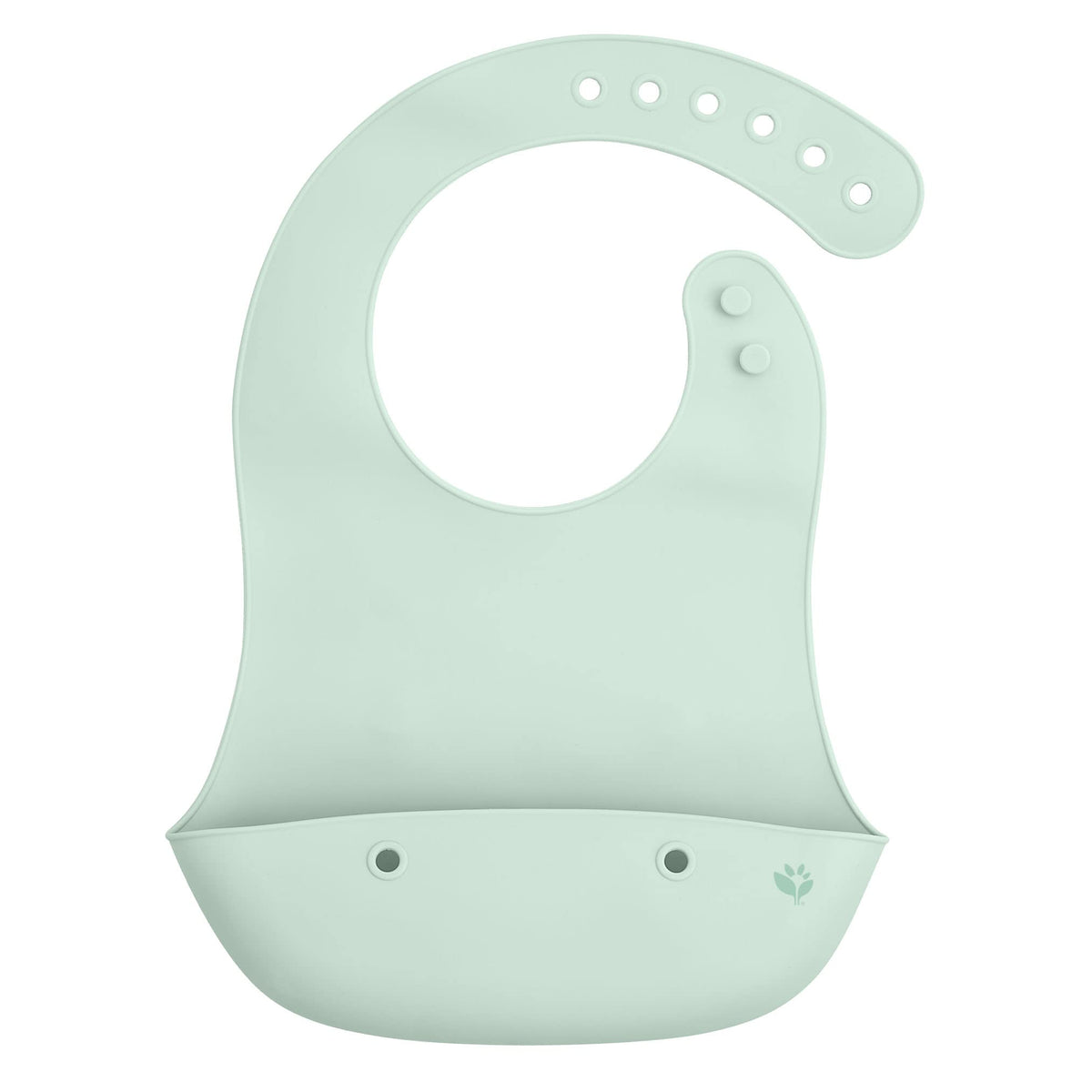 green sprouts Unisex Baby Silicone Scoop Bib, Light Sage