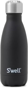 S'well Stainless Steel Water Bottle, 9oz, Onyx, Triple Layered Vacuum Insulated Containers Keeps Drinks Cold for 24 Hours and Hot for 12, BPA Free, Perfect for On the Go