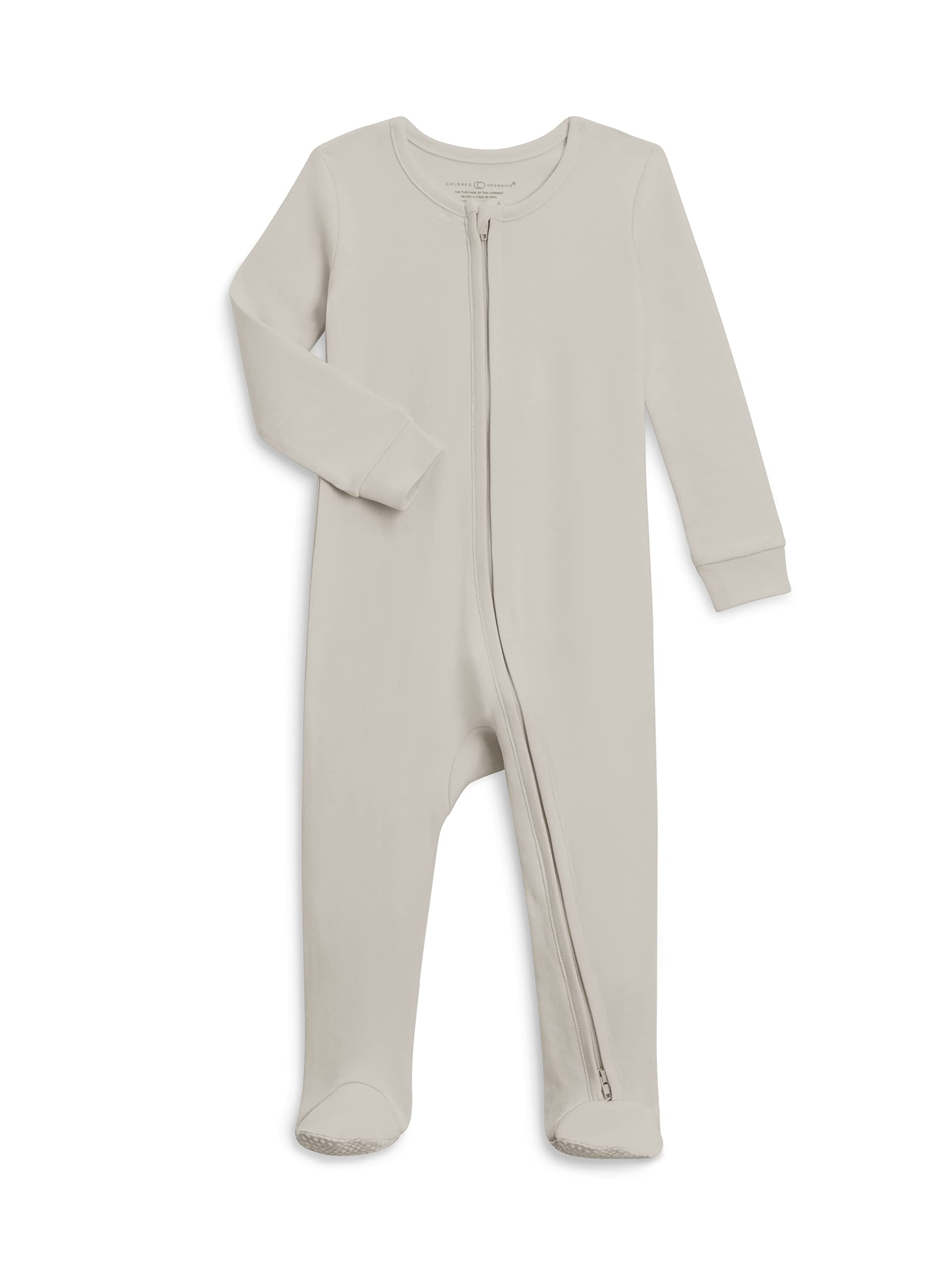 Colored Organics KENDI Organic Cotton Zip Sleeper - Stone NB