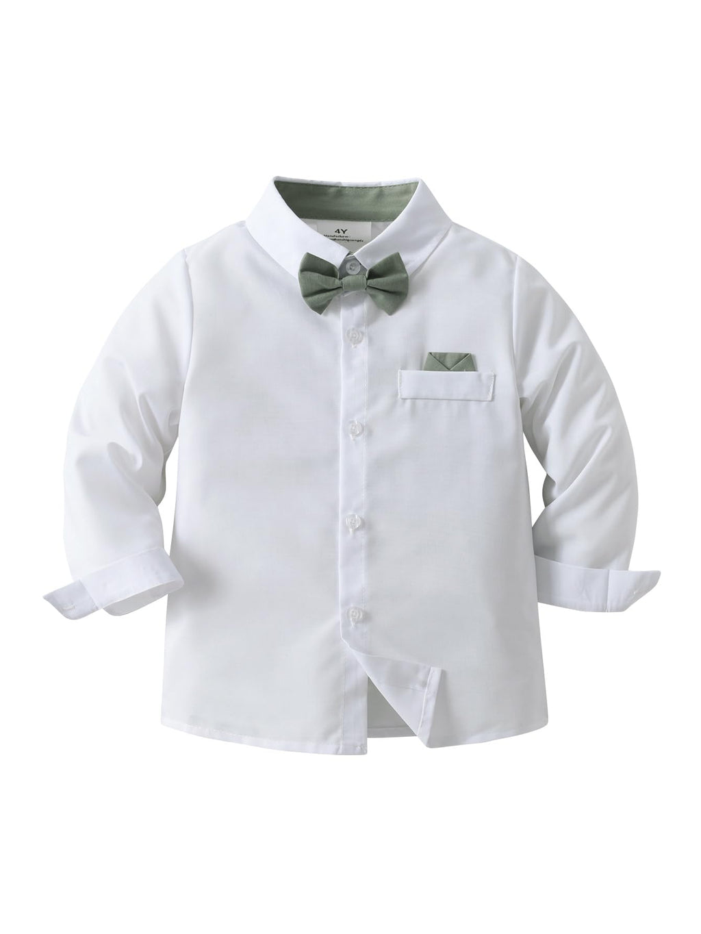 Baby Boys Pants Sets, Infant Long Sleeve Shirt + Pants + Bow Tie + Suspenders Outfits,5-6Y